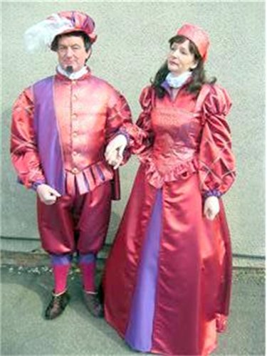Ladies Tudor Elizabethan Costume and headdress Size 10 - 12 Image